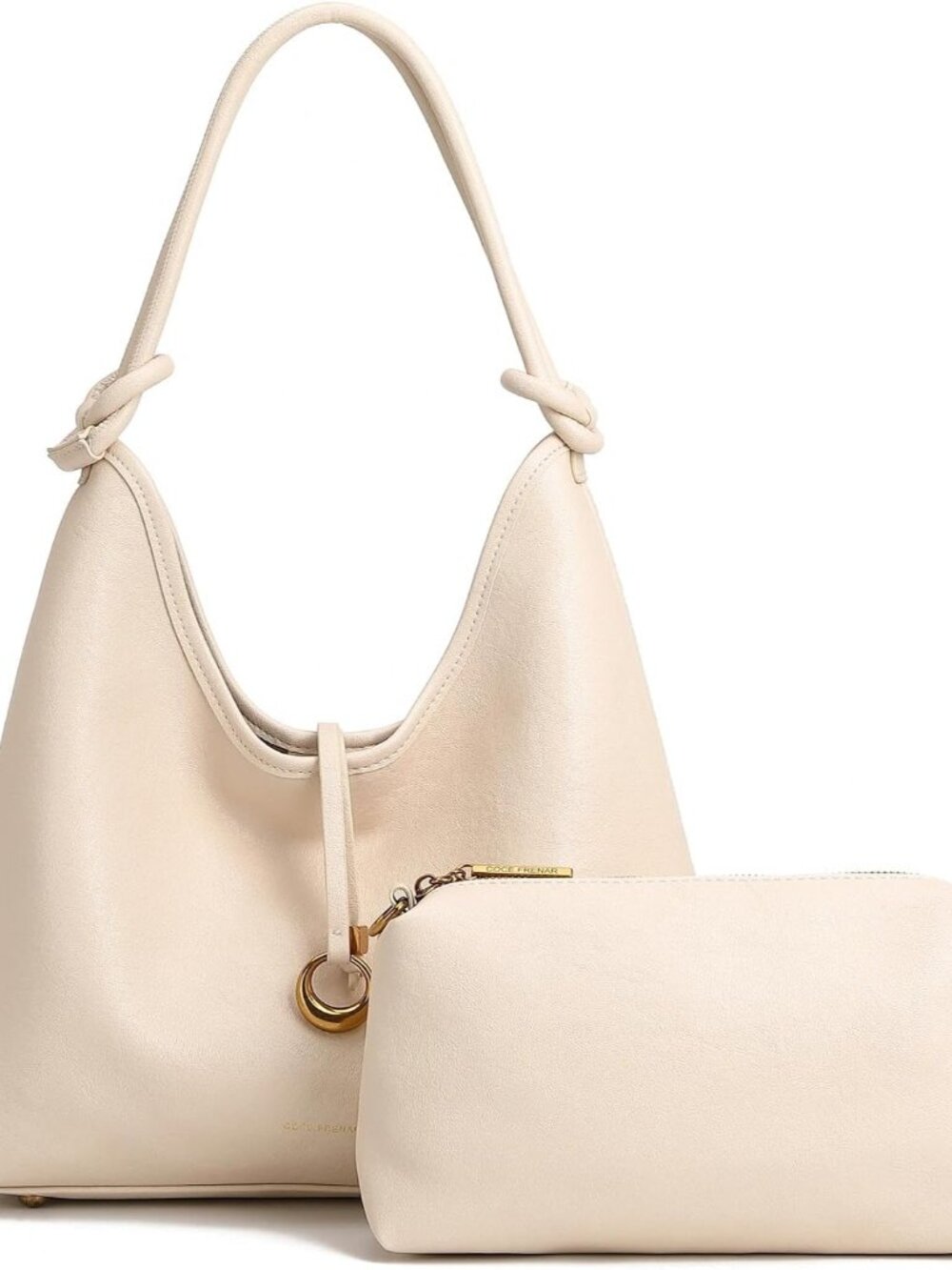 Hobo Bag for Women, 2 in 1 Tote Bag Set with Detachable Pouch, Soft Slouchy Shou